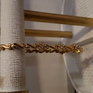 Color gold bracelet with rhinestones